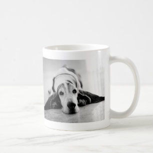 Café Caneca preta & branca de Basset Hound
