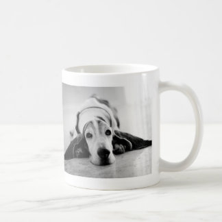 Café Caneca preta & branca de Basset Hound