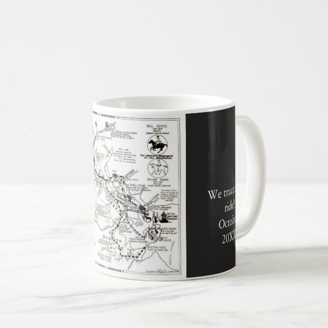 Café Caneca Preta da Cavalgada de Paul Revere (Frente Esquerda)