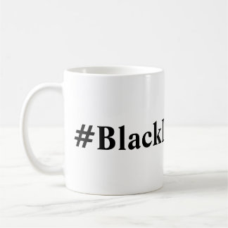 Café Caneca preta de Hashtag da matéria das vidas