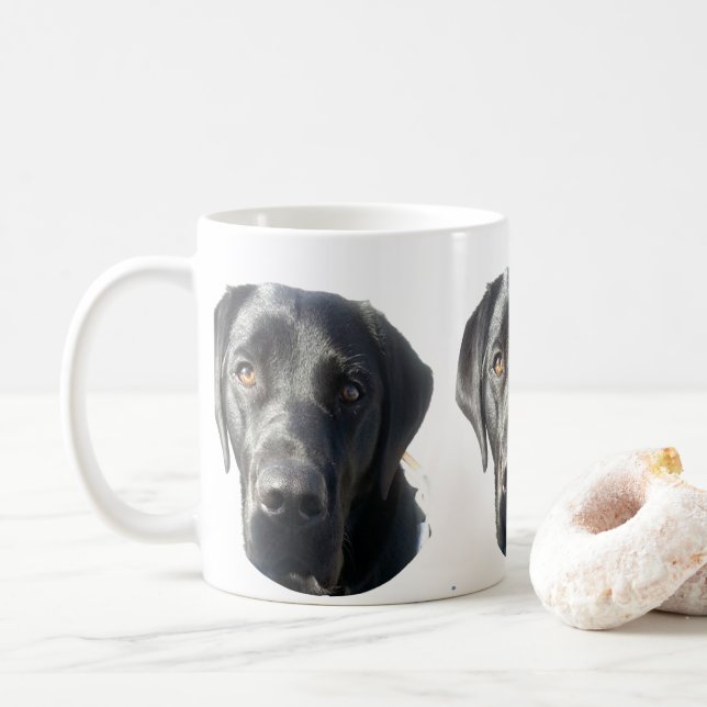 Café Caneca preta de labrador retriever (Com Donut)