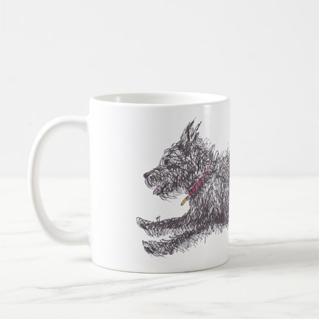 Café Caneca preta desalinhado de Runing Terrier (Esquerda)
