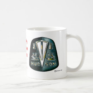 Café Caneca preta do emblema de Hudson