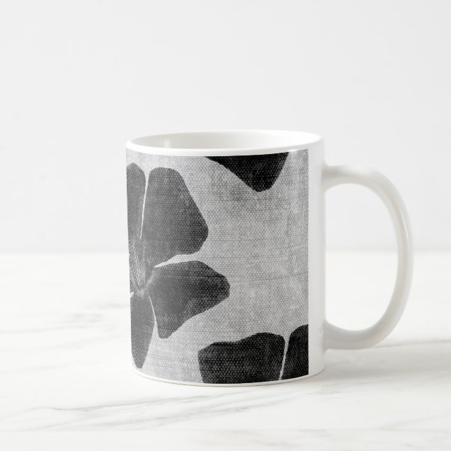 Café Caneca preta do teste padrão de flor (Direita)