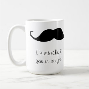 Café Caneca preta personalizada de Stache do bigode do