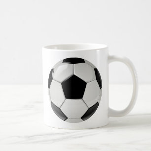 Café Caneca preto e branco simples da bola de futebol