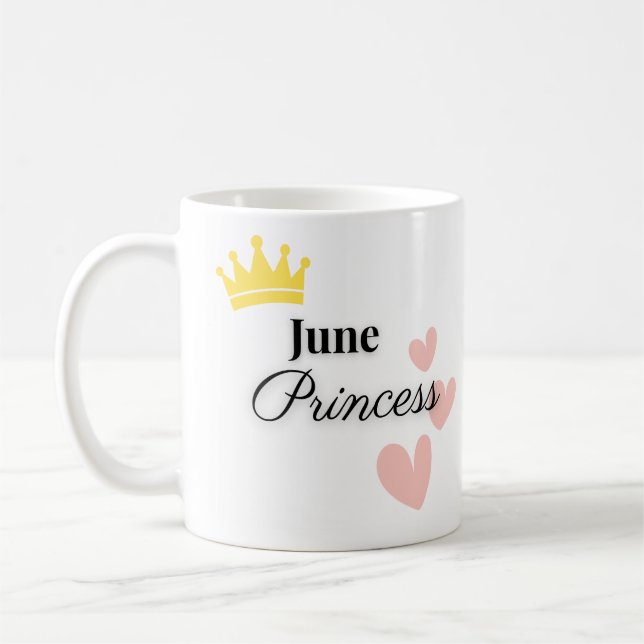 Café Caneca Princesa de Junho – Coroa Dourada e Coraçõe (Esquerda)