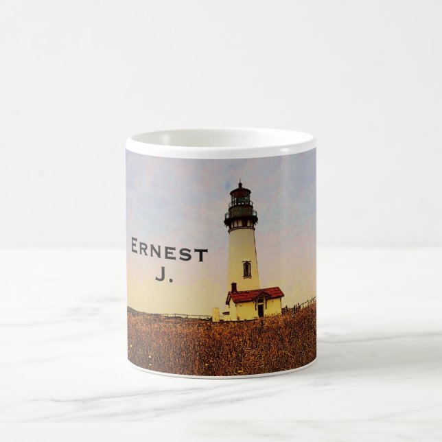 Café Caneca principal do costume do farol de Yaquina (Centro)