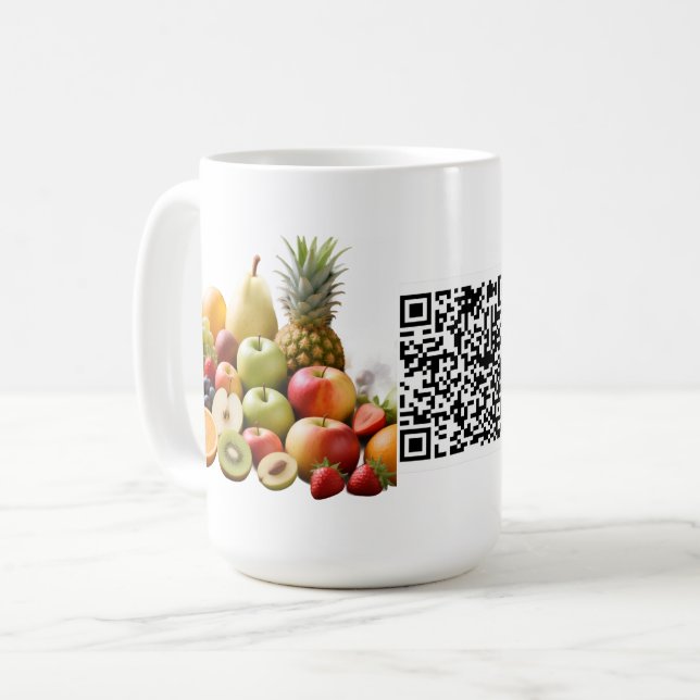Café Caneca Promocional de Negócios com Código de Barra (Frente Esquerda)