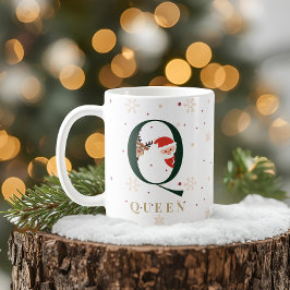 Café Caneca Q de Monograma de Natal Personalizada