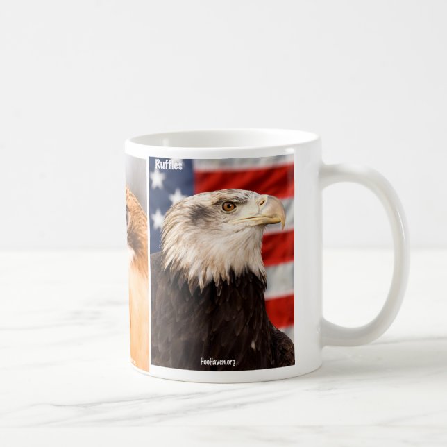 Café Caneca que caracteriza raptores do abrigo de Hoo (Direita)