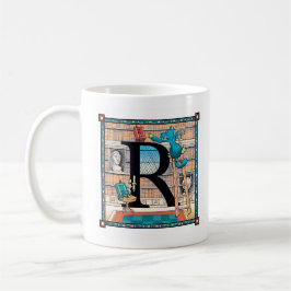 Café Caneca rara de Letterblock - com a letra "R "