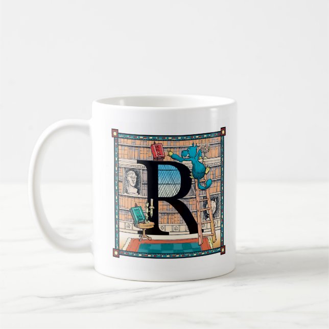 Café Caneca rara de Letterblock - com a letra "R " (Esquerda)