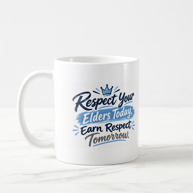 Café Caneca Respeite seus Anciãos | Caneca de Presente  (Esquerda)