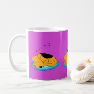 Café Caneca ressonando doce do cão de filhote de