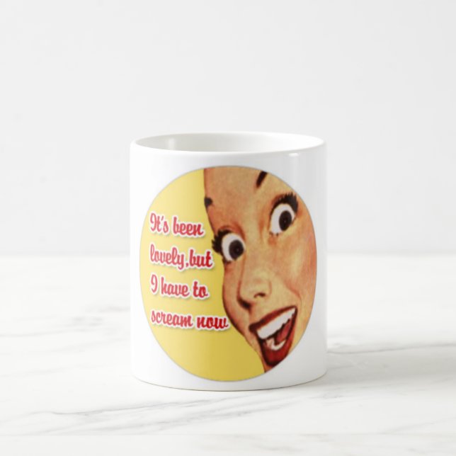 Café Caneca retro engraçada do GRITAR da dona de casa (Centro)