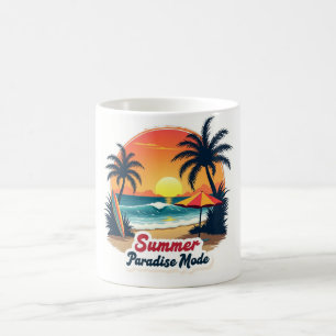 Café Caneca Retro Praia Modo Paraíso de Verão