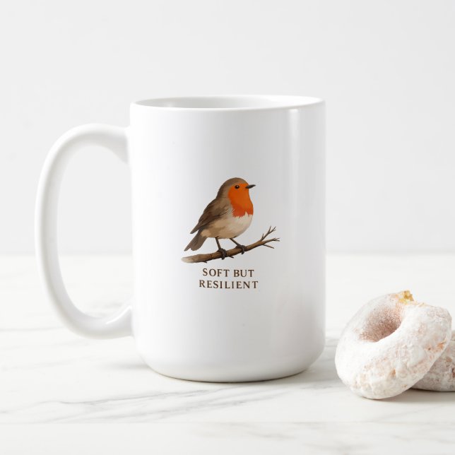 Café Caneca Robin Coffee - Presente de Pássaro Resilien (Com Donut)
