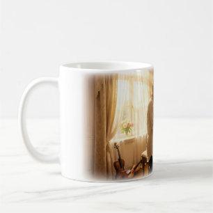Café Caneca Romance de Piano Iluminado pelo Sol e Amor 