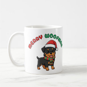 Café Caneca Rottweiler de Natal: Feliz Woofmas