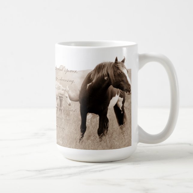 Café Caneca selvagem de Stallion~Majesty 15oz do (Direita)