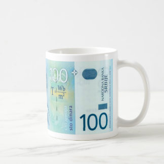 Café Caneca sérvio da moeda de Nikola Tesla