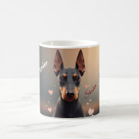 Caneca Silhueta de Doberman Pinscher Elegante – Pe