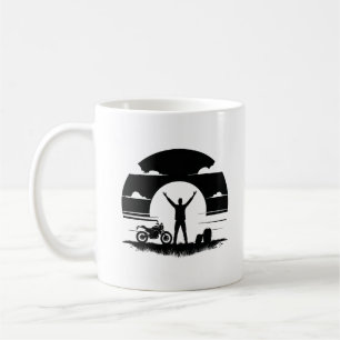 Café Caneca Silhueta de Motociclista