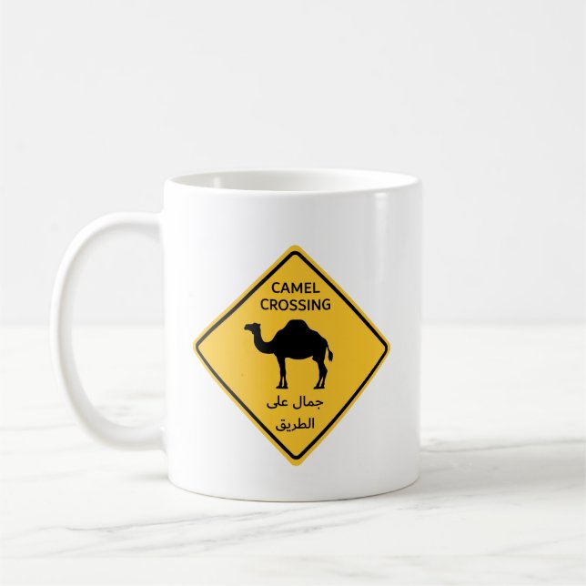 Café Caneca Sinal de Travessia de Camelo Árabe (Esquerda)