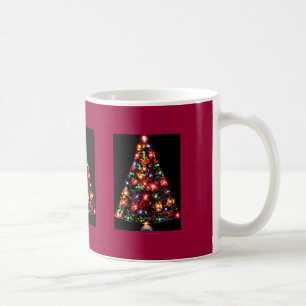 Café Caneca Sparkly tripla da árvore de Natal