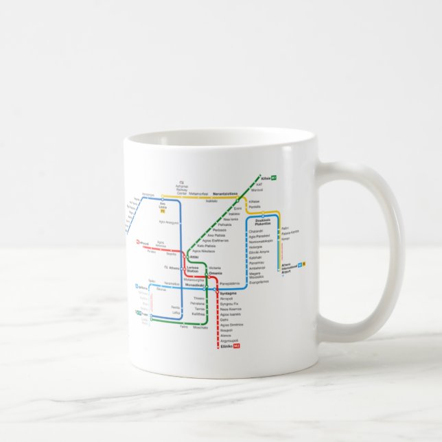 Café Caneca subterrânea do mapa de Atenas (Direita)
