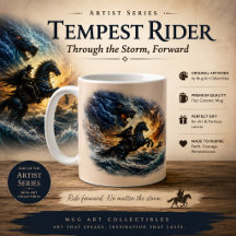 Caneca Tempest Rider – Arte Épica de Fantasia de C