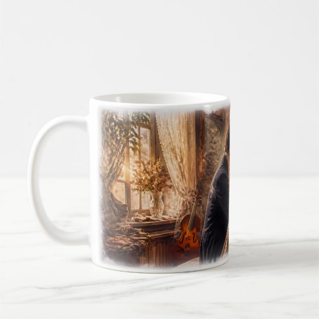 Café Caneca Tesouro de Lembrança de Dueto de Piano Româ (Esquerda)