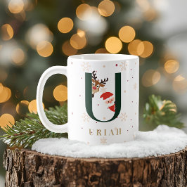 Café Caneca U de Natal Personalizada com Monograma