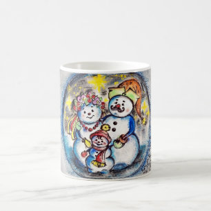 Café Caneca ucraniana da família dos bonecos de neve