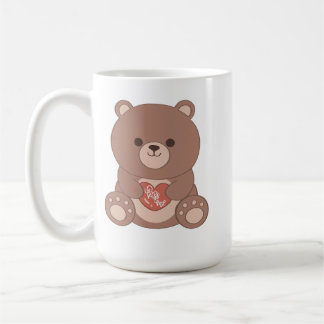 Café Caneca Urso de Pelúcia Romântico & Corações