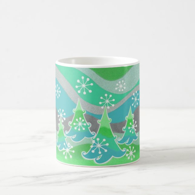 Café Caneca verde das árvores de inverno (Centro)