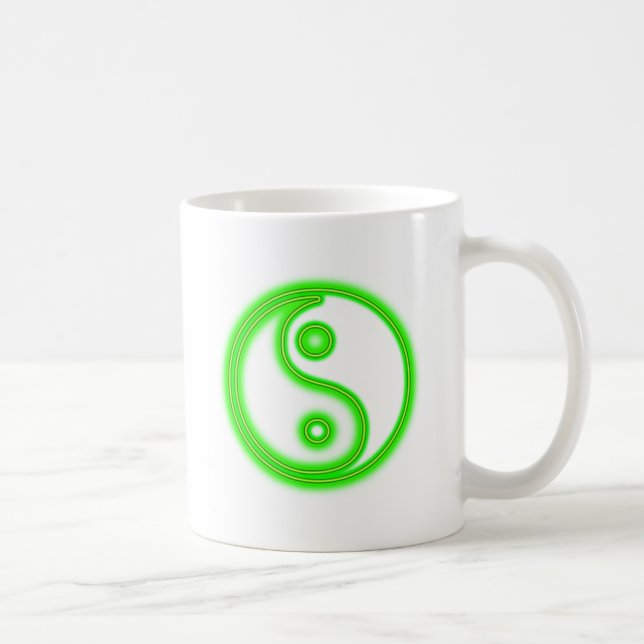 Café Caneca verde de incandescência de Yin Yang (Direita)