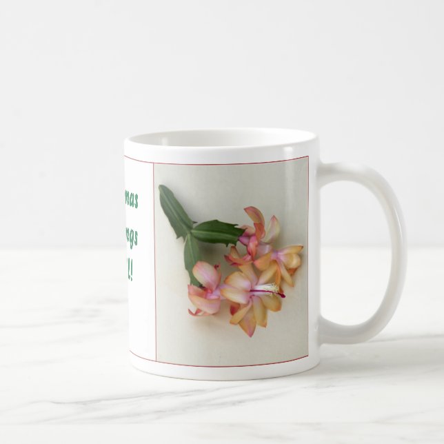 Café Caneca vermelha & amarela bonito do cacto de Natal (Direita)