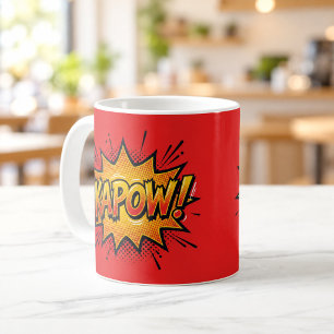 Café Caneca Vermelha KAPOW Arte Pop de Quadrinhos