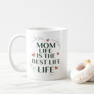 Café Caneca Vida de Mãe é a Melhor Vida | Caneca Floral