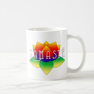 Café Caneca vívida da ioga de Namaste Lotus