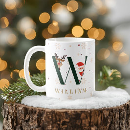 Café Caneca W de Natal com Monograma Personalizado