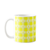 Caneca Xadrez Conscientização do Câncer de Bexiga,