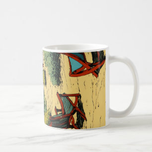 Café caneta e caneca de tinta