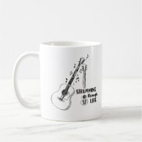 Canto pela Vida – Caneca de Guitarra Minimalista
