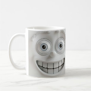 Café Capa de Caneca 3D Face Sarcástica Duplo Sorriso