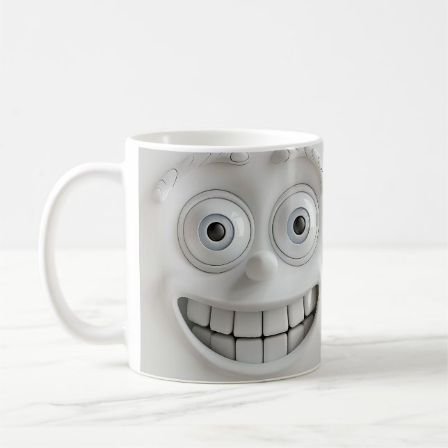 Café Capa de Caneca 3D Face Sarcástica Duplo Sorriso (Esquerda)