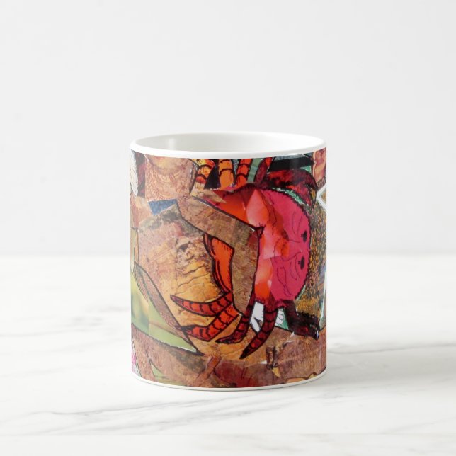 Café Caranguejo, colagem, copo de café, caneca (Centro)