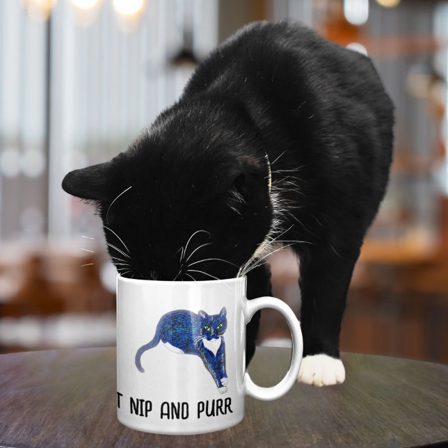 Café carne picada e caneca para amantes de gatos (Criador carregado)